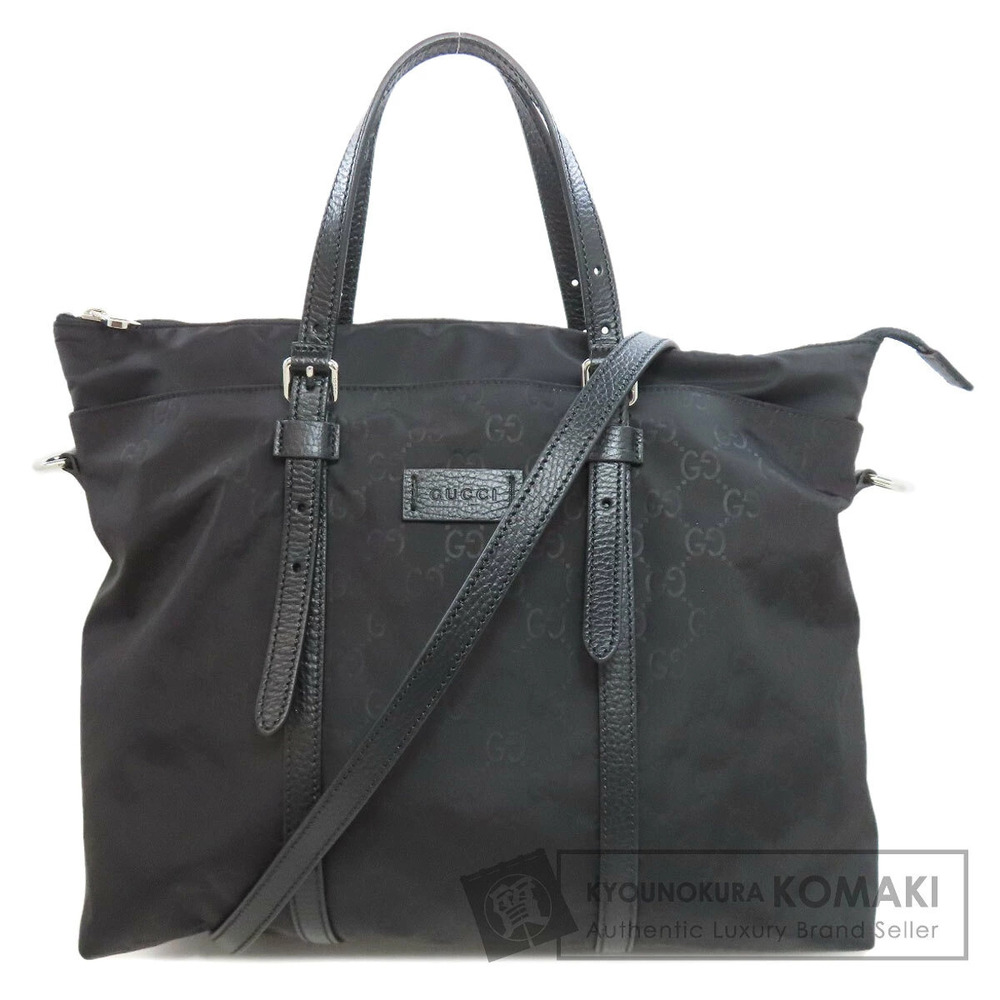 Gucci GG Tote Zip Leather Black 2Way Bag Top - Picture 2 of 11